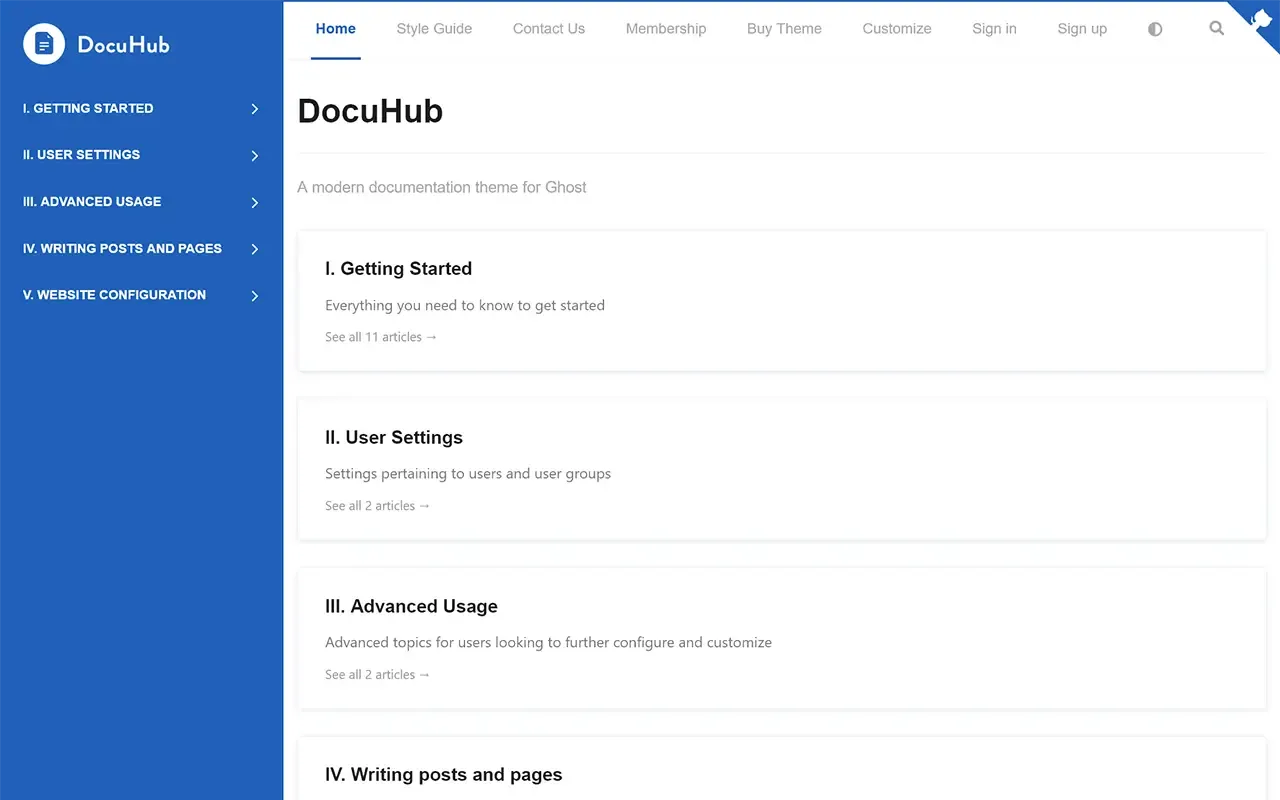 DocuHub Ghost Theme