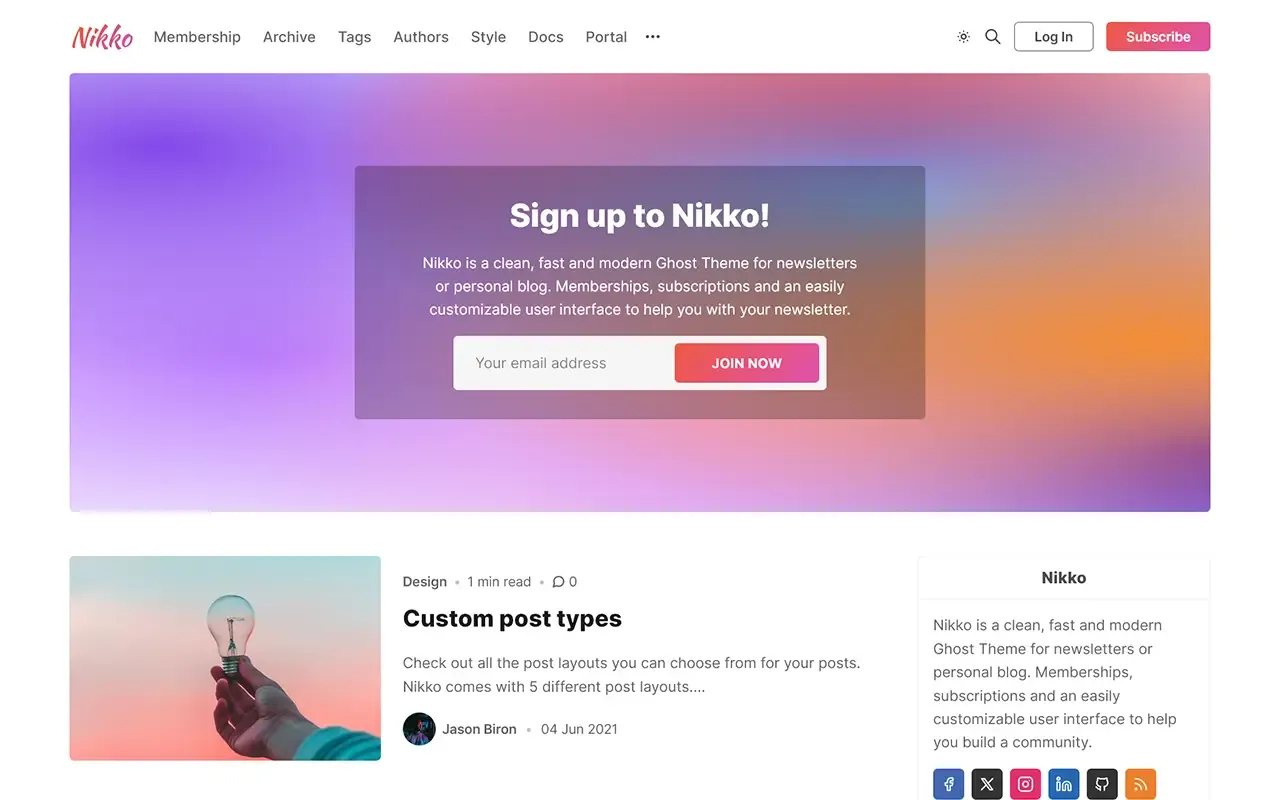 Nikko Ghost Theme